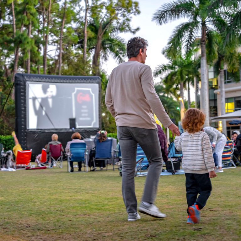 Movies on the lawn at Mercato