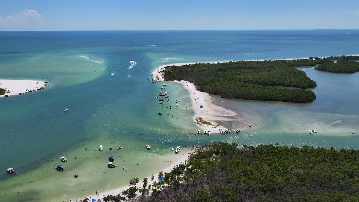 Bonita beach aerial boats beach