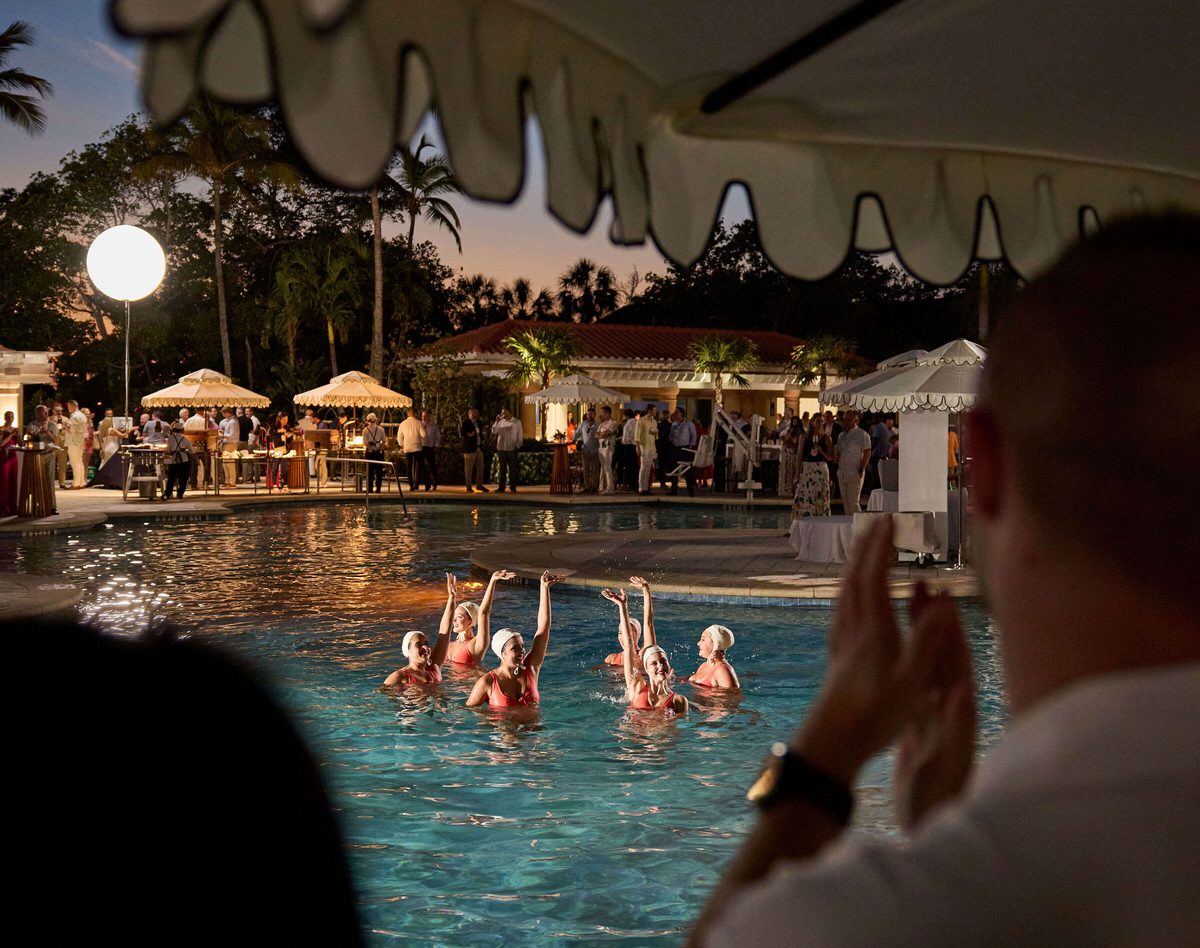 Ritz poolside aqua show group meeting